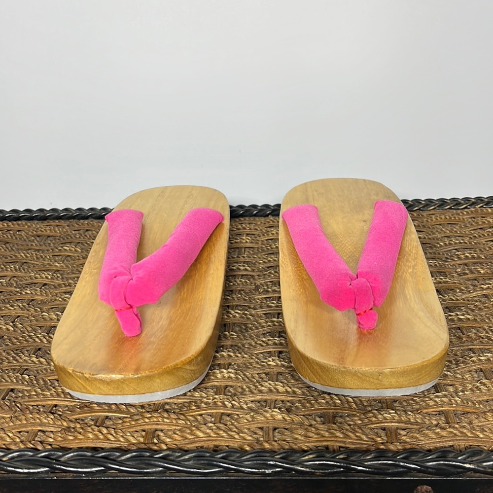 NWOT Pink Wooden Sandals